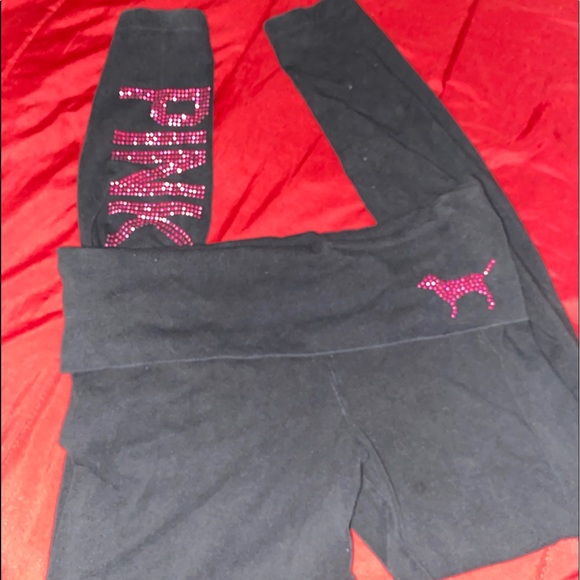PINK Victoria's Secret Pants - Victoria’s Secret PINK Black and Pink Yoga Pants